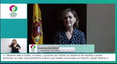 Fotograma del vídeo de la vicepresidenta Carmen Calvo