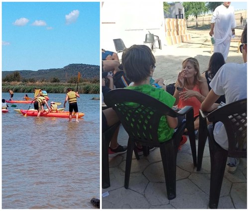 Chavales sordociegos en el campamento de Madrid