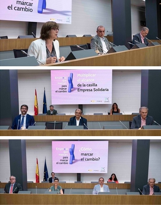 Collage de tres mesas distintas participantes en el encuentro
