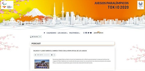 Pantallazo de la página de Podcast Paralímpicos Tokio
