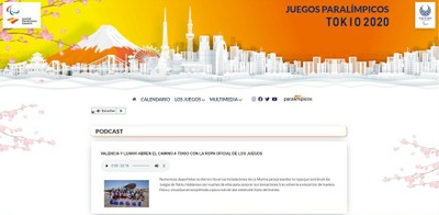 Pantallazo de la página de Podcast Paralímpicos Tokio