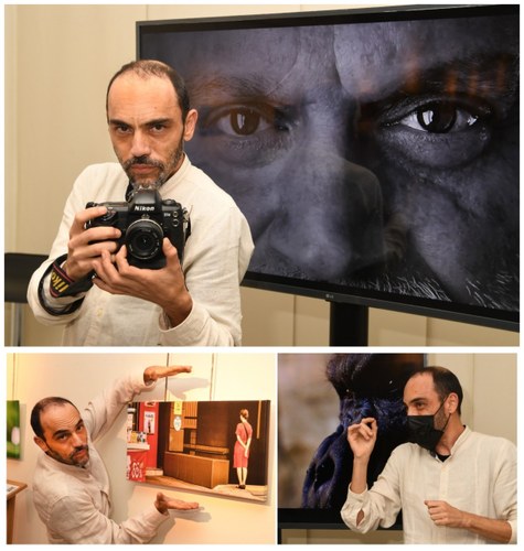 Meliveo durante diferentes momentos de la inauguración