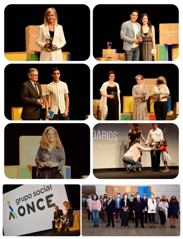 Collage con los ganadores y autoridades de los Premios Solidarios CV