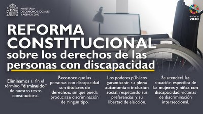 Diapositiva explicativa de los cambios del artículo 49 de La Constitución