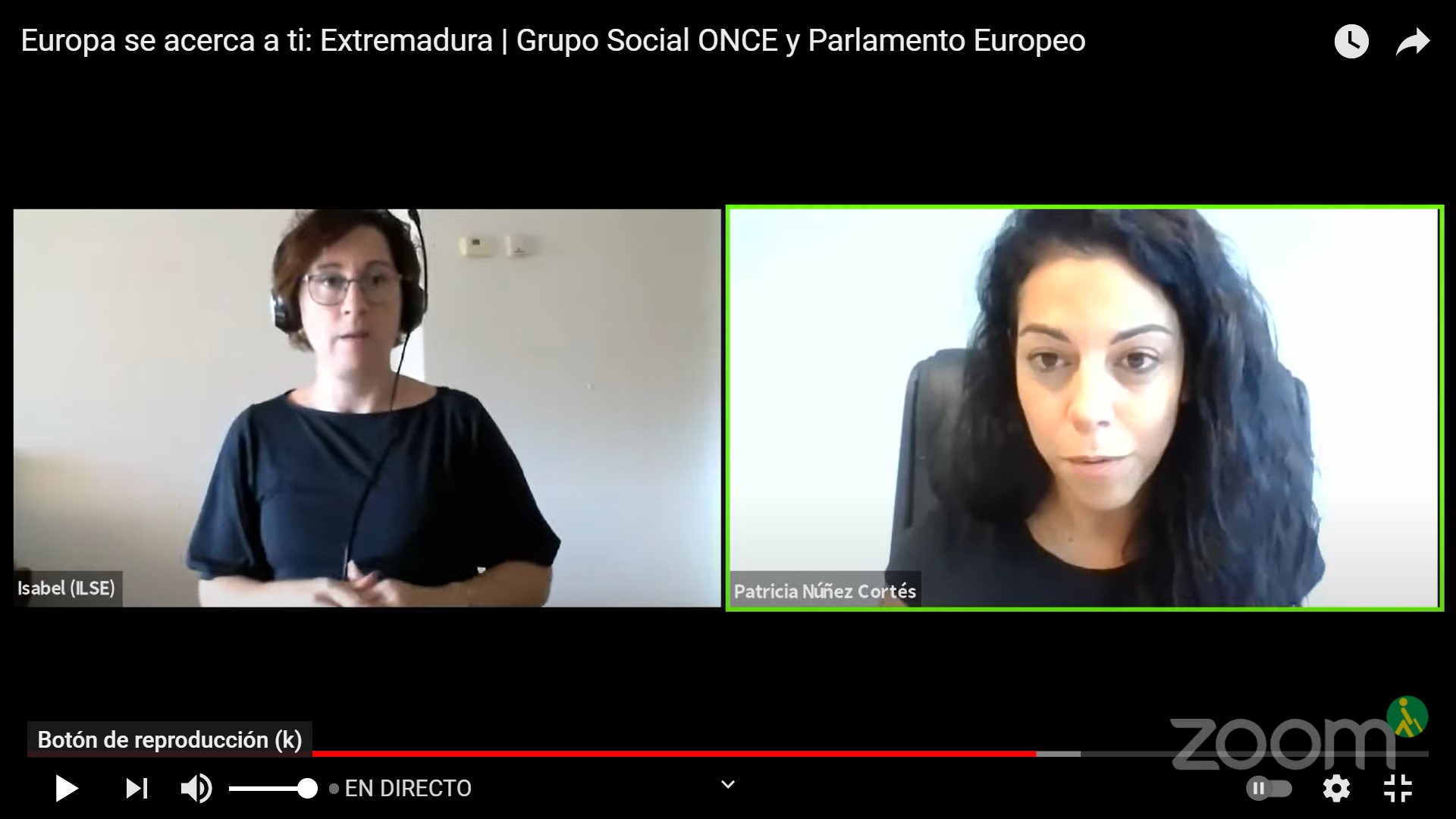 Patricia Núñez durante su intervención en el seminario, a la derecha