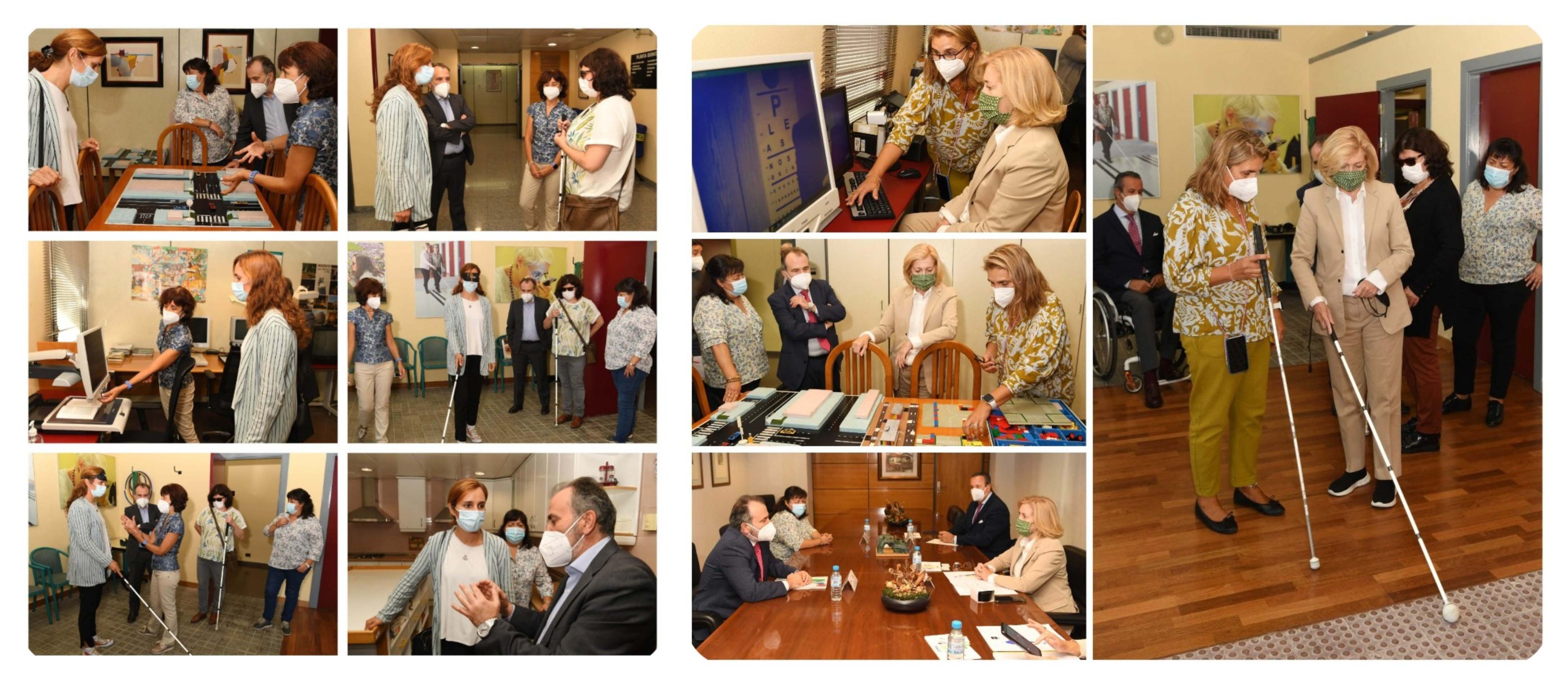 Collage con las visitas de Mónica García y Dancausa