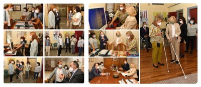 Collage con las visitas de Mónica García y Dancausa