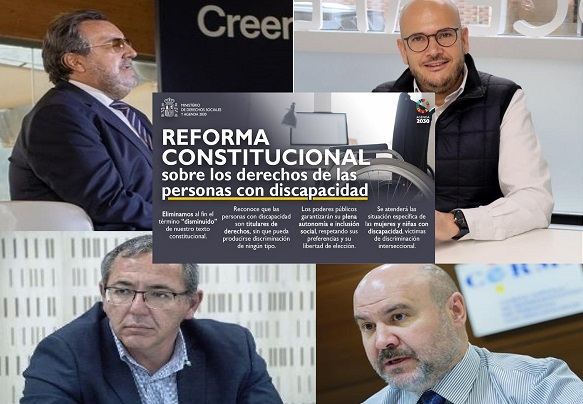 Los cuatro líderes de la discapacidad, Miguel Carballeda, Anxo Queruga, Enrique Galván y Luis Cayo Pérez, de arriba a abajo y de izda a dcha.