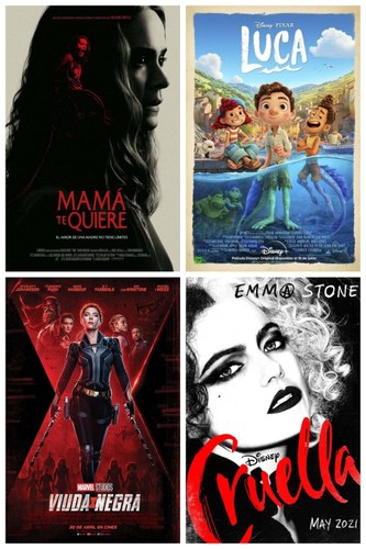 Collage con los carteles de las películas