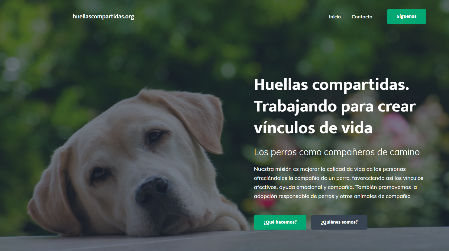 Pantalla de la web Huellas Comparttidas