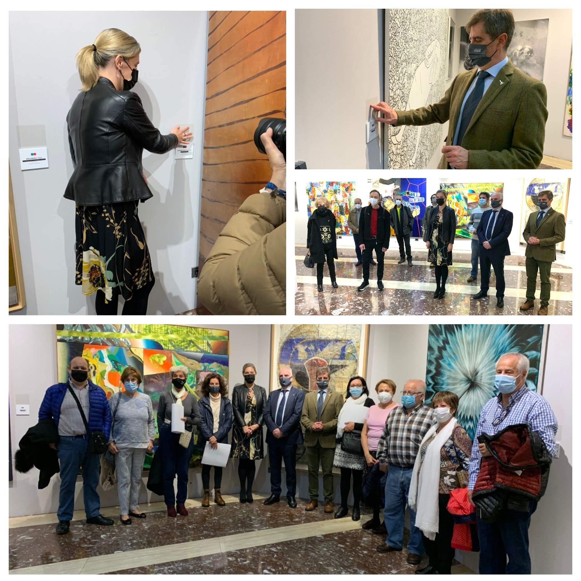 Varios momentos de la presentación de la exposición