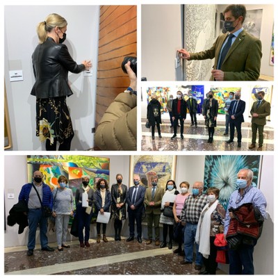 Varios momentos de la presentación de la exposición