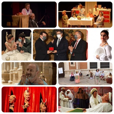 Collage con el momento de la recogida de la Medalla y algunos de los grupos