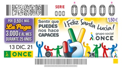 Cupón dedicado a Santa Lucía