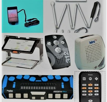 Diferentes instrumentos tiflotécnicos