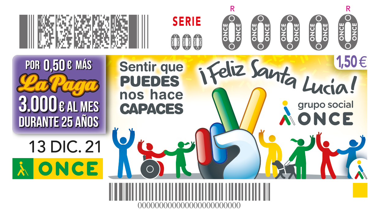 Cupón dedicado a Santa Lucía