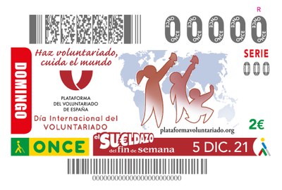 Cupón del 5 de diciembre dedicado al Día Internacional del Voluntariado