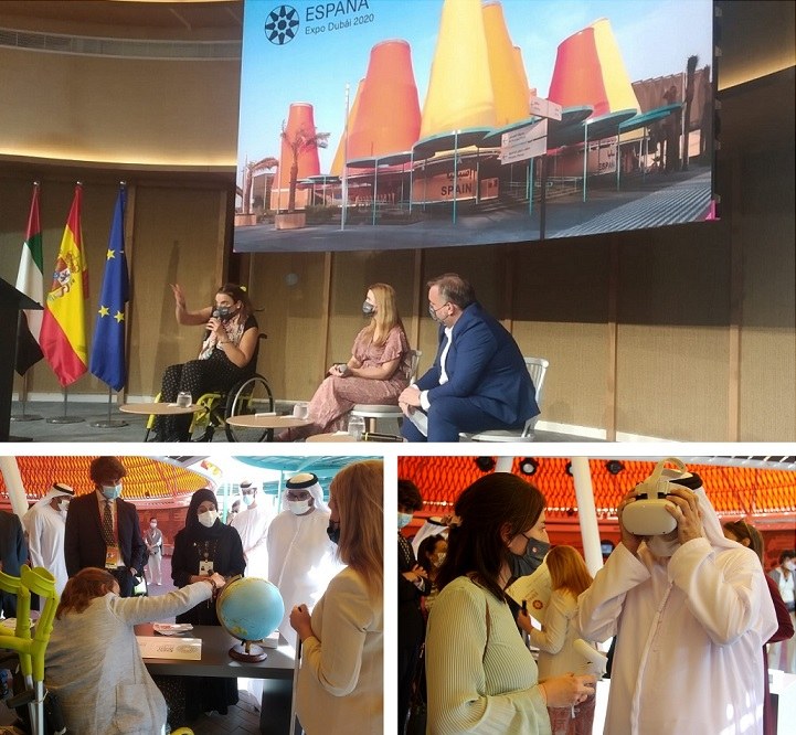 Collage de imágenes de la participación del Grupo Social ONCE en Dubai