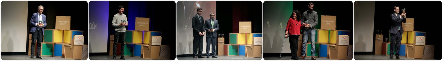 Momento en que cada uno de los galardonados recoge su premio
