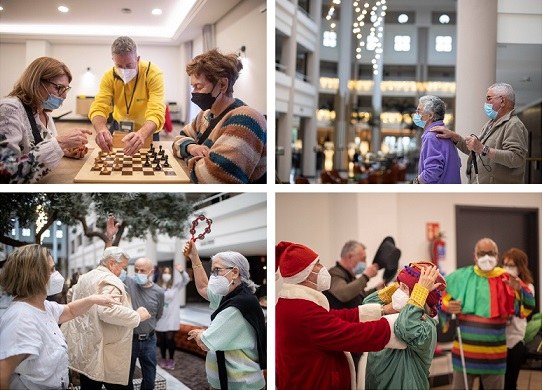 Collage de imágenes de los participantes en las vacaciones sociales