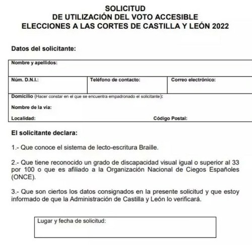 Modelo solicitud voto accesible