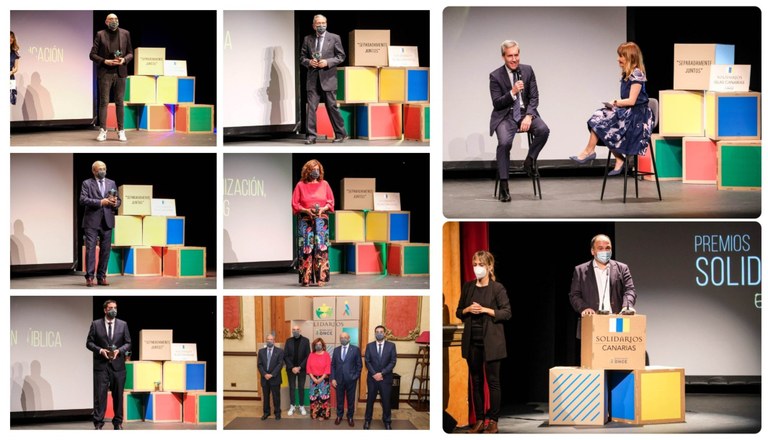 Collage con cada uno de los premiados y máximas autoridades