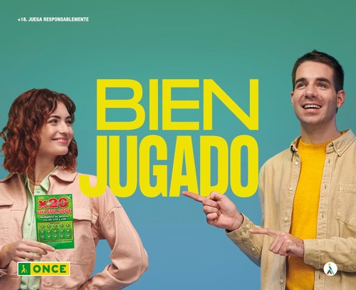 Cartel para panelización con el lema y dos de los protagonistas de la campaña
