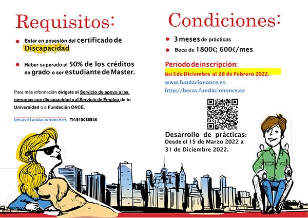 Cartela de las becas Fundación ONCE-CRUE