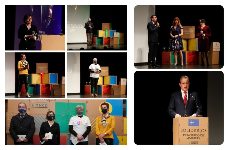 Collage Premios Solidarios ONCE Asturias 2021
