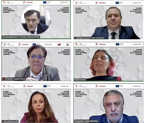Pantallazo del webinario sobre el análisis de la nueva reforma laboral