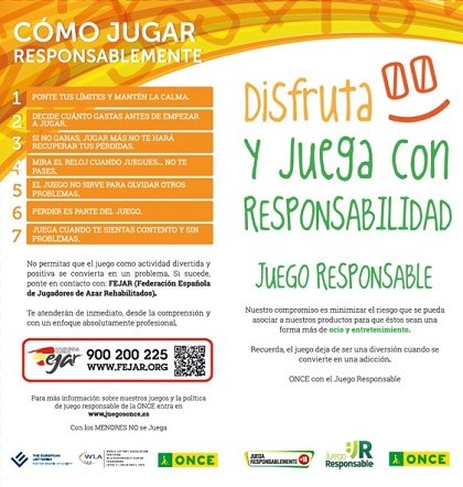 Folleto explicativo de que es el Juego Responsable de la ONCE dirigido a los clientes