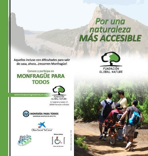 Cartel de ruras accesibles por el Parque de Monfragüe