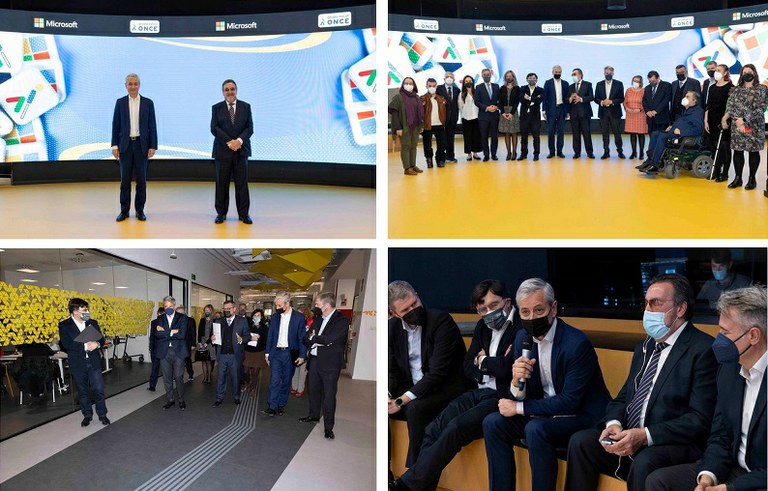 Distintos momentos del encuentro con Microsoft en la sede de Por Talento Digital
