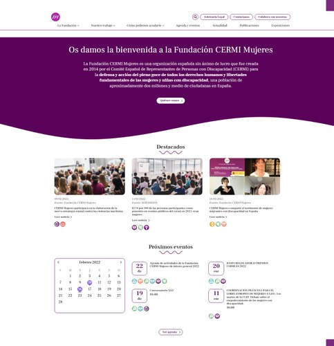 Pantallazo de la nueva web de la FCM
