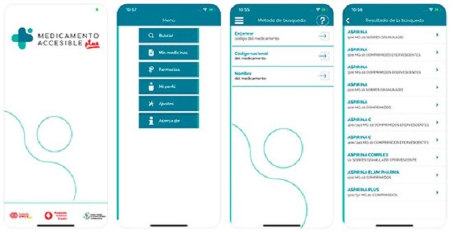 Otra vista de la app Medicamento Accesible Plus