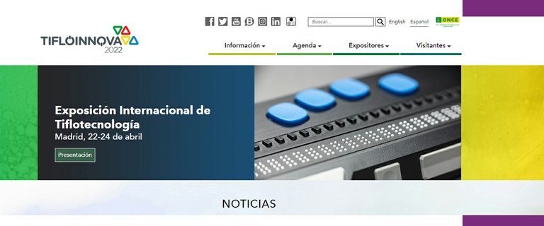 Banner de cabecera de la web de Tifloinnova 2022
