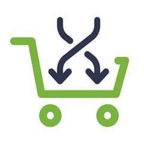 Carrito de la compra con dos flechas cruzadas