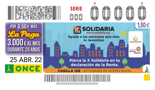 Cupón dedicado a la X Solidaria del día 25 de abril