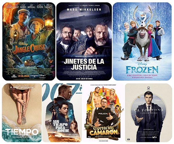 Collage con los carteles de las películas