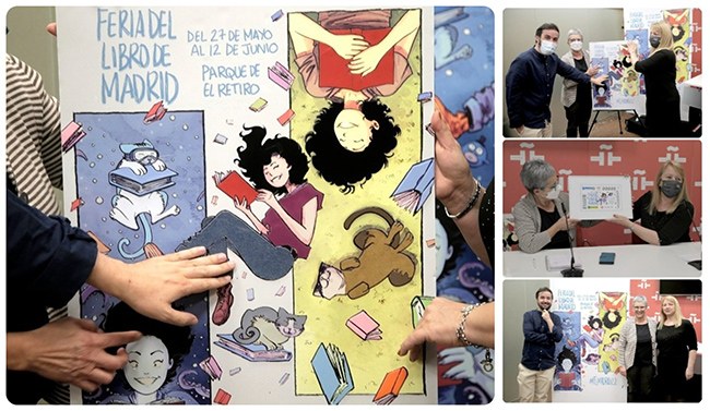 Collage presentación cupón y cartel Feria del Libro