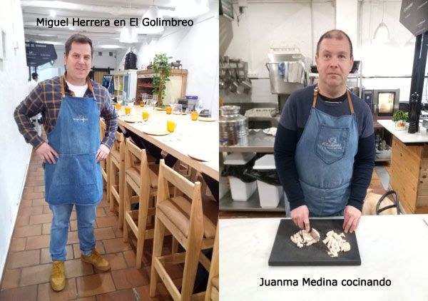 Miguel y Juanma durante el primer concurso de cocina inclusivo promovido por El Golindreo