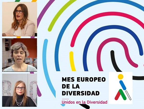 Collage con imágenes de portavoces junto a logo del Mes de la Diversidad