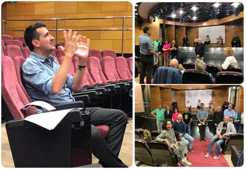 Collage con la visita de Nacho García a Sa Boira