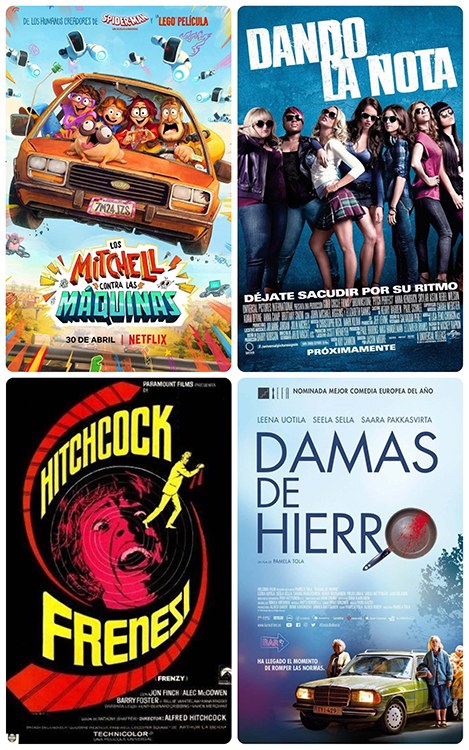 Collage con los carteles de las películas