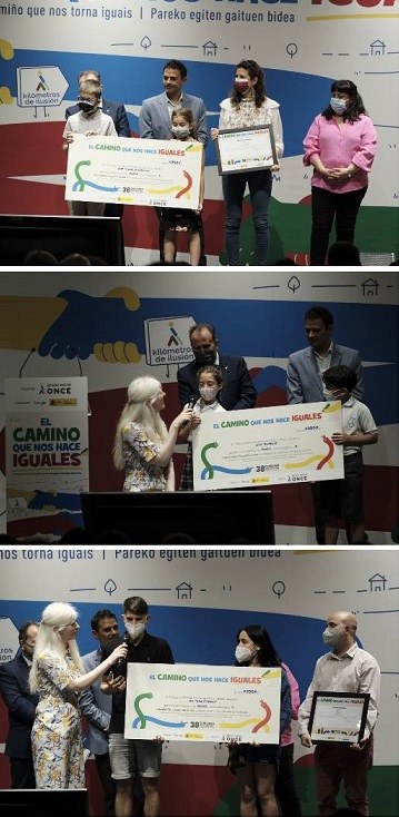 De arriba a abajo, los ganadores de la categorñia A, B y C de la Comunidad de Madrid con sus galardones