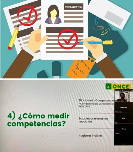 Infografía sobre selección de personal/ Vista de la pantalla durante el curso