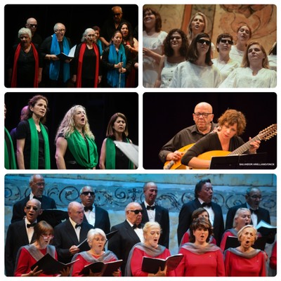 Collage con las corales y orquesta