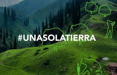 Dipositiva cartel de la jornada con el lema ‘#UnaSolaTierra