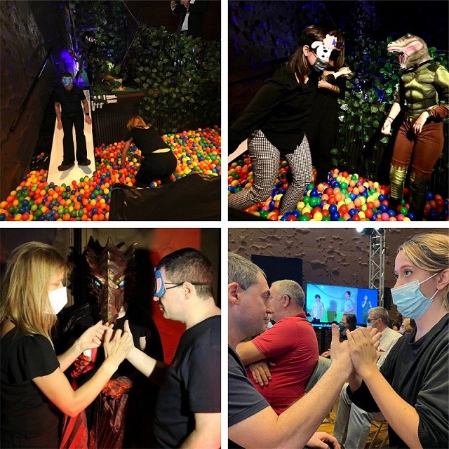 Distintos momentos del escape room y del acto conmemorativo