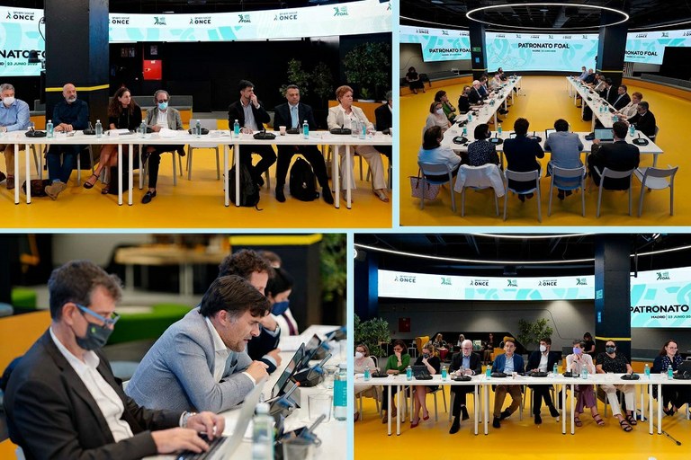 Collage con diversas imágenes de la reunión del Patronato